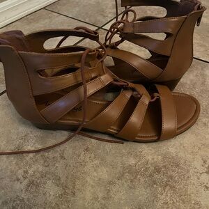 American Eagle Outfitters Tan Strappy Sandals